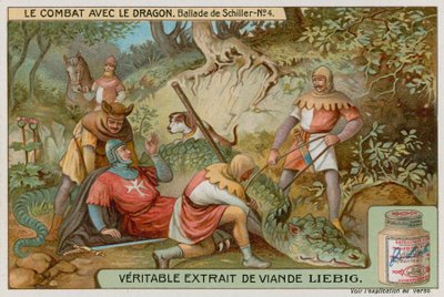 Le chevalier et ses assistants avec le dragon mort - European School